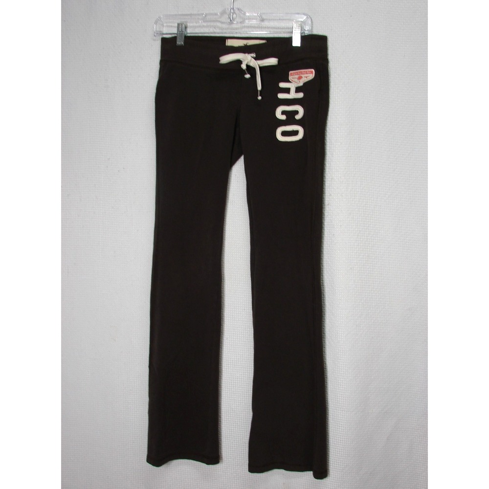 Y2K Hollister HCO Low Rise Flared Sweatpants Brown Laguana Surf Beach Size S